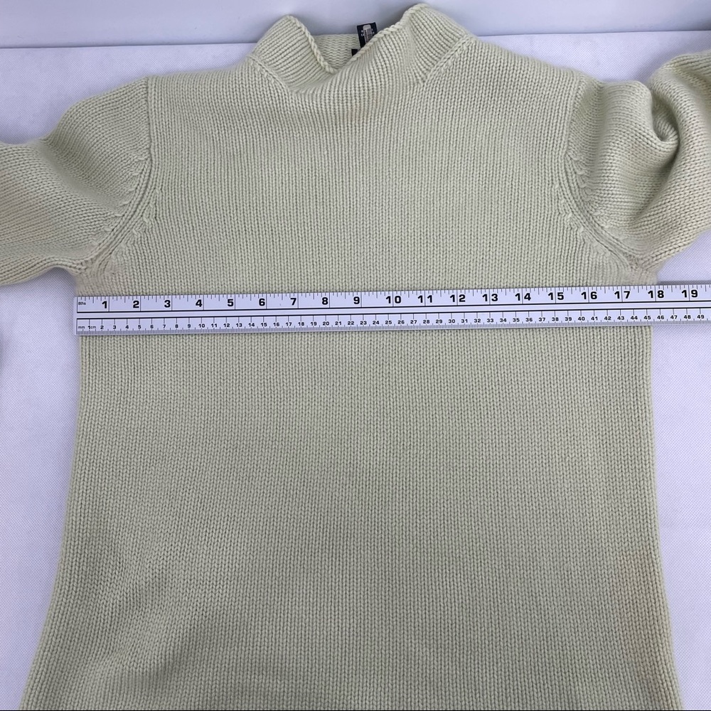 EILEEN FISHER Green 100% Cashmere Sweater S Mock Neck - Picture 7 of 7